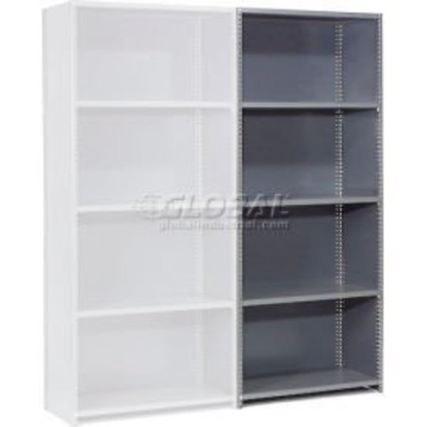 Global Equipment Steel Shelving 18 Ga 48"Wx24"Dx85"H Closed Clip 5 Shelf Add-On 236828